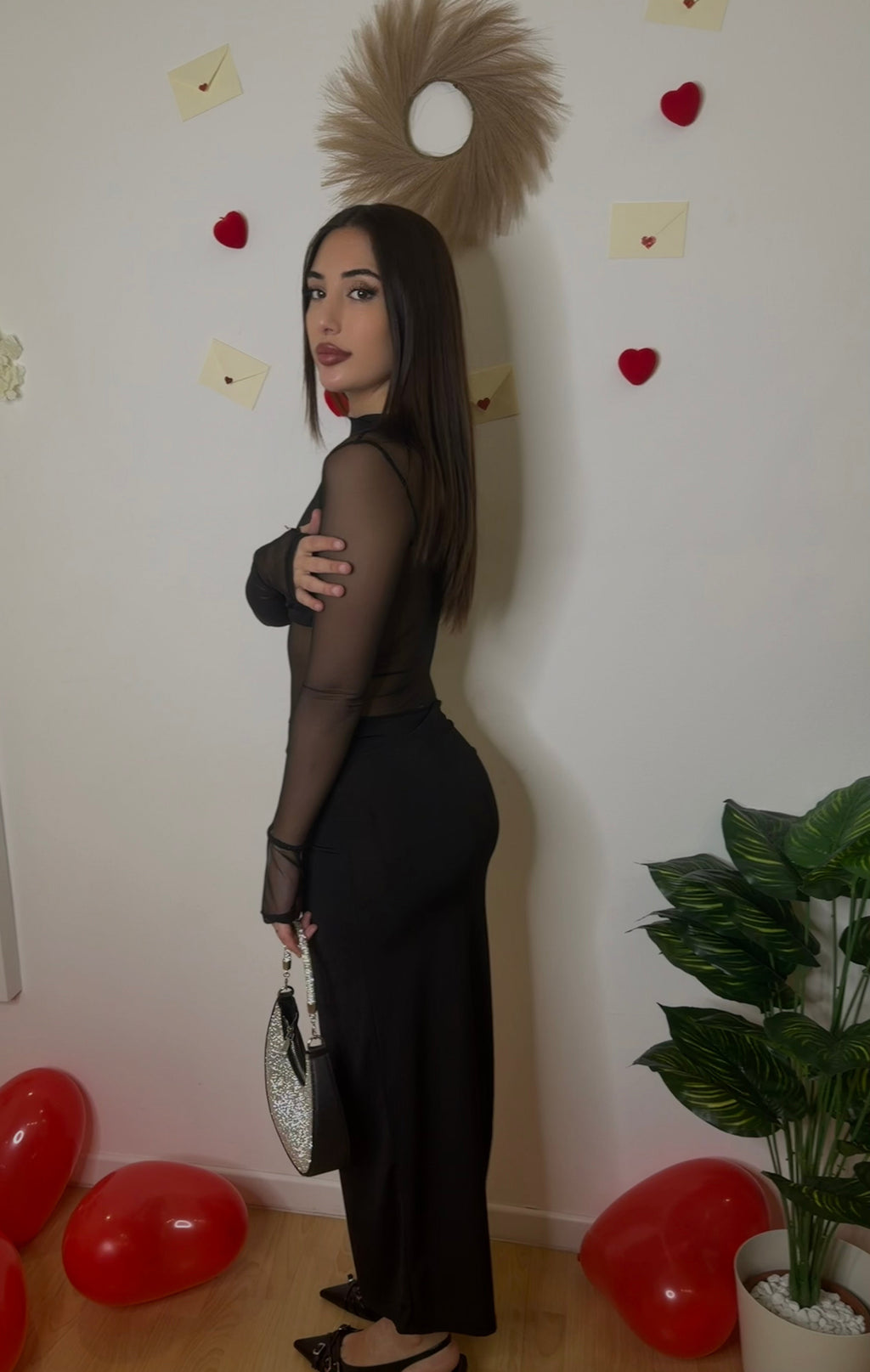 Vestito trasparente nero