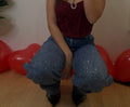 Jeans brillantinato balloon