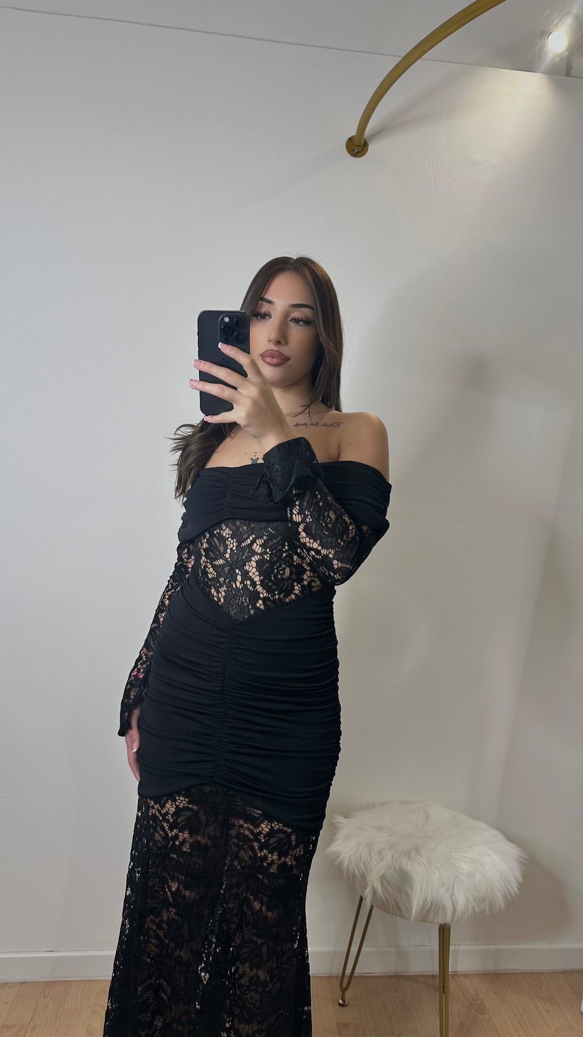 vestito lungo ricamato