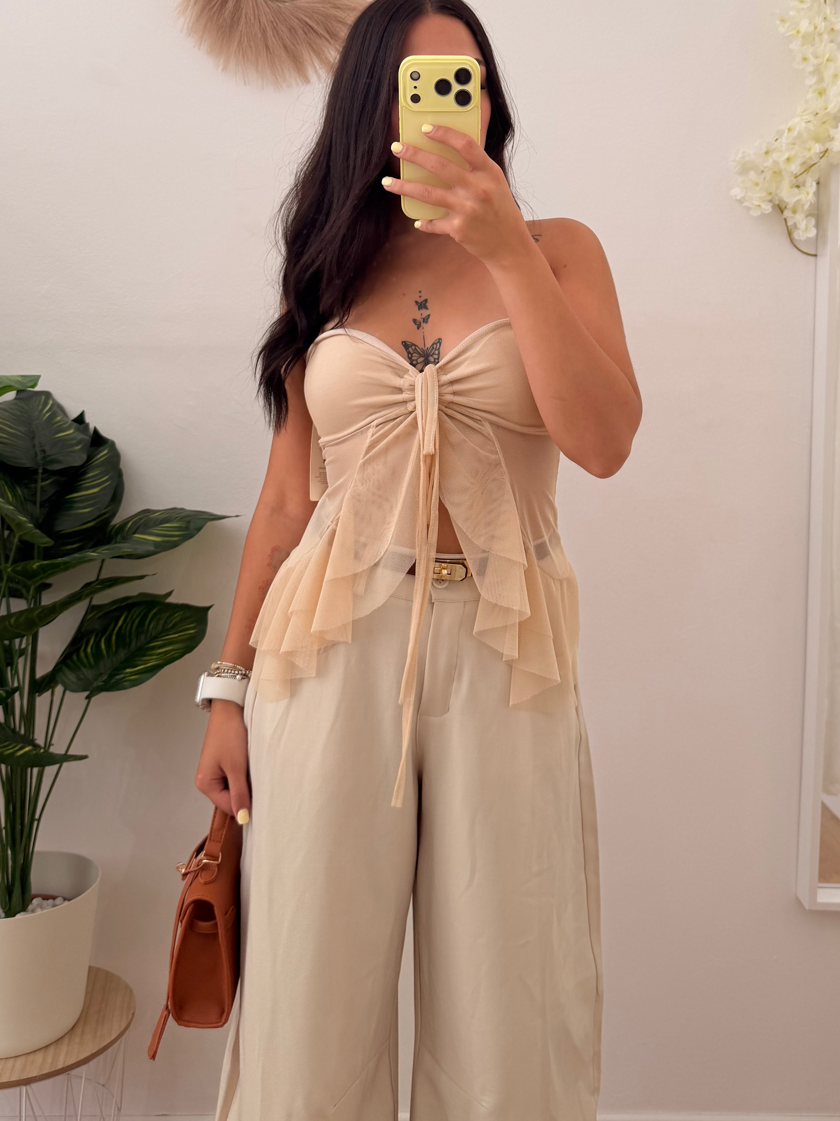 top bustier in tulle