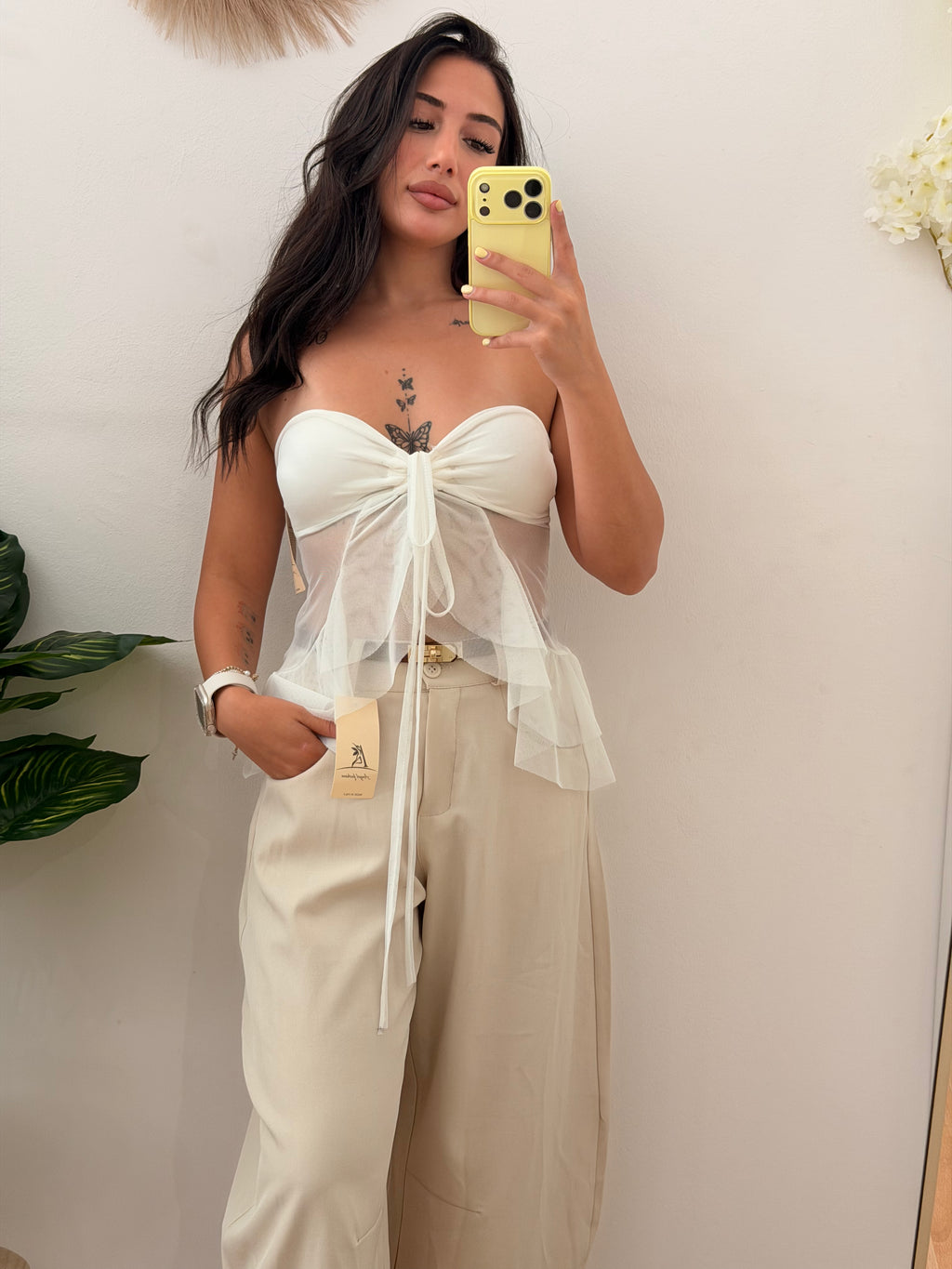top bustier in tulle
